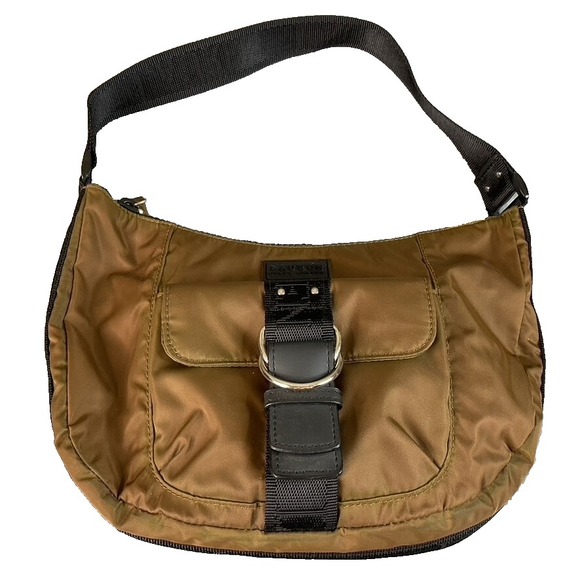 Lauren Ralph Lauren Purse Brown Hobo Bag Handbag Buckle 8x12x3 90s‎ Y2K  READ - Picture 1 of 15